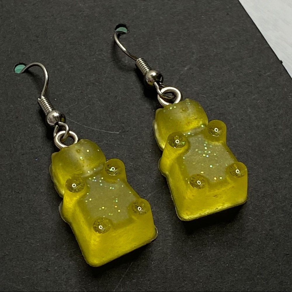 Yellow gummy bear earrings
